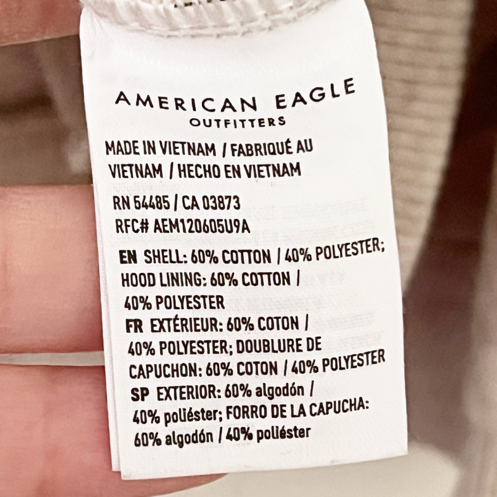 SOLD! [American Eagle] Ladies Neutral Camo Hoodie Kangaroo Pocket Oversized L - Picture 8 of 10